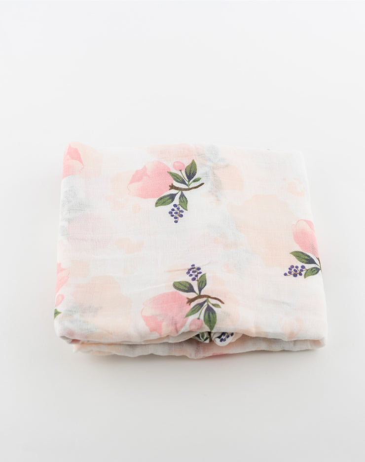 Newborn Baby Muslin / Swaddle / Blanket (Floral Print)