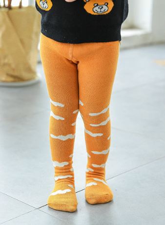 Baby / Toddler Cotton Tights for Autumn / Winter (Clouds on mustard print)